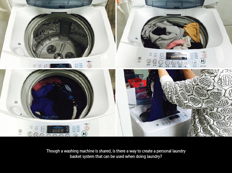 Though a washing machine is shared, is there a way to create a personal laundry basket system that can be used when doing laundry?