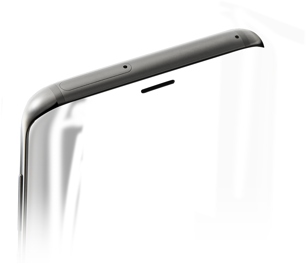 An image showing the top curvature of Galaxy S8.