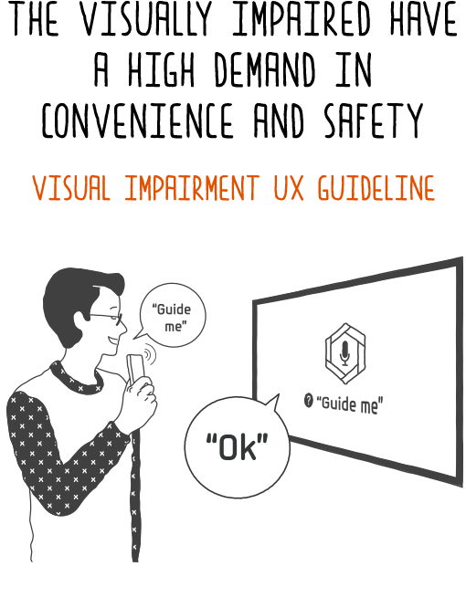 The visually impaired have a high demand in convenience and safety VISUAL IMPAIRMENT UX GUIDELINE