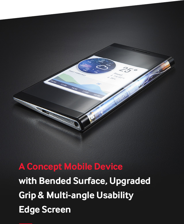 A Concept Mobile Device with Bended Surface, Upgraded Grip & Multi-angle Usability Edge Screen