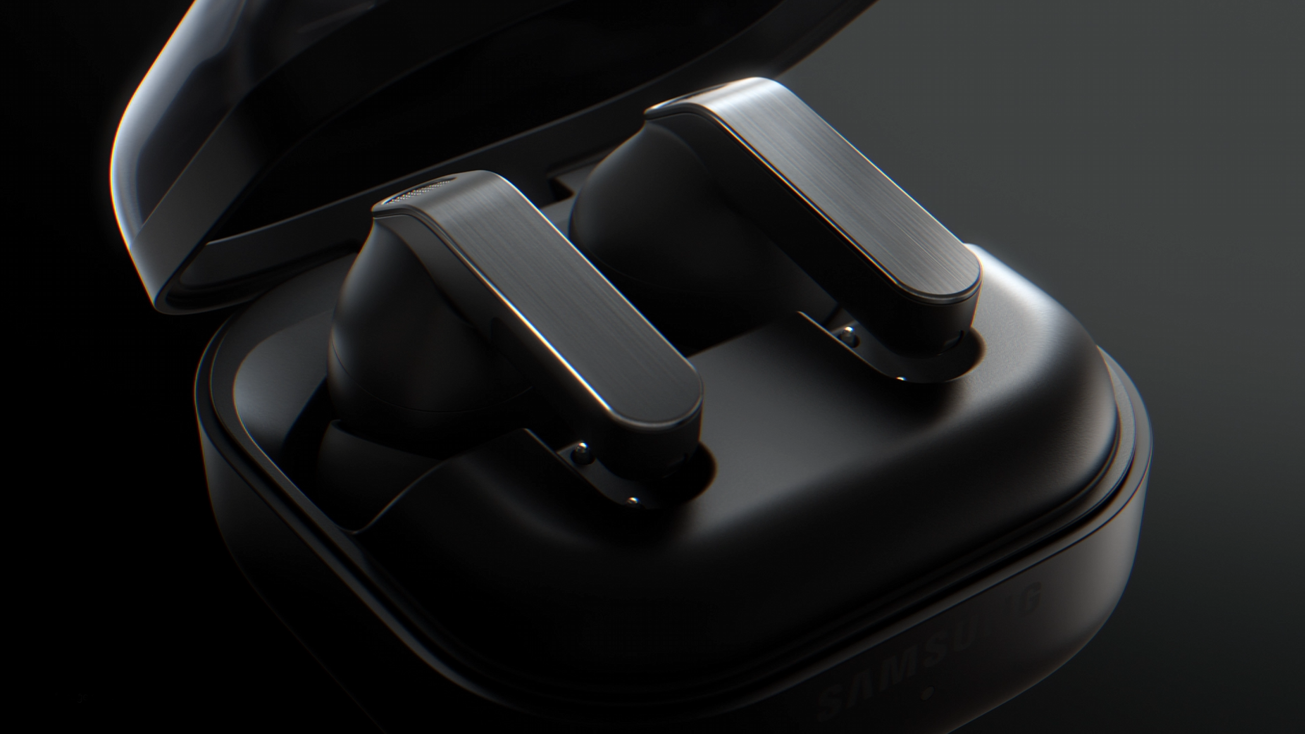 Galaxy Buds4 Pro Black with a cradle