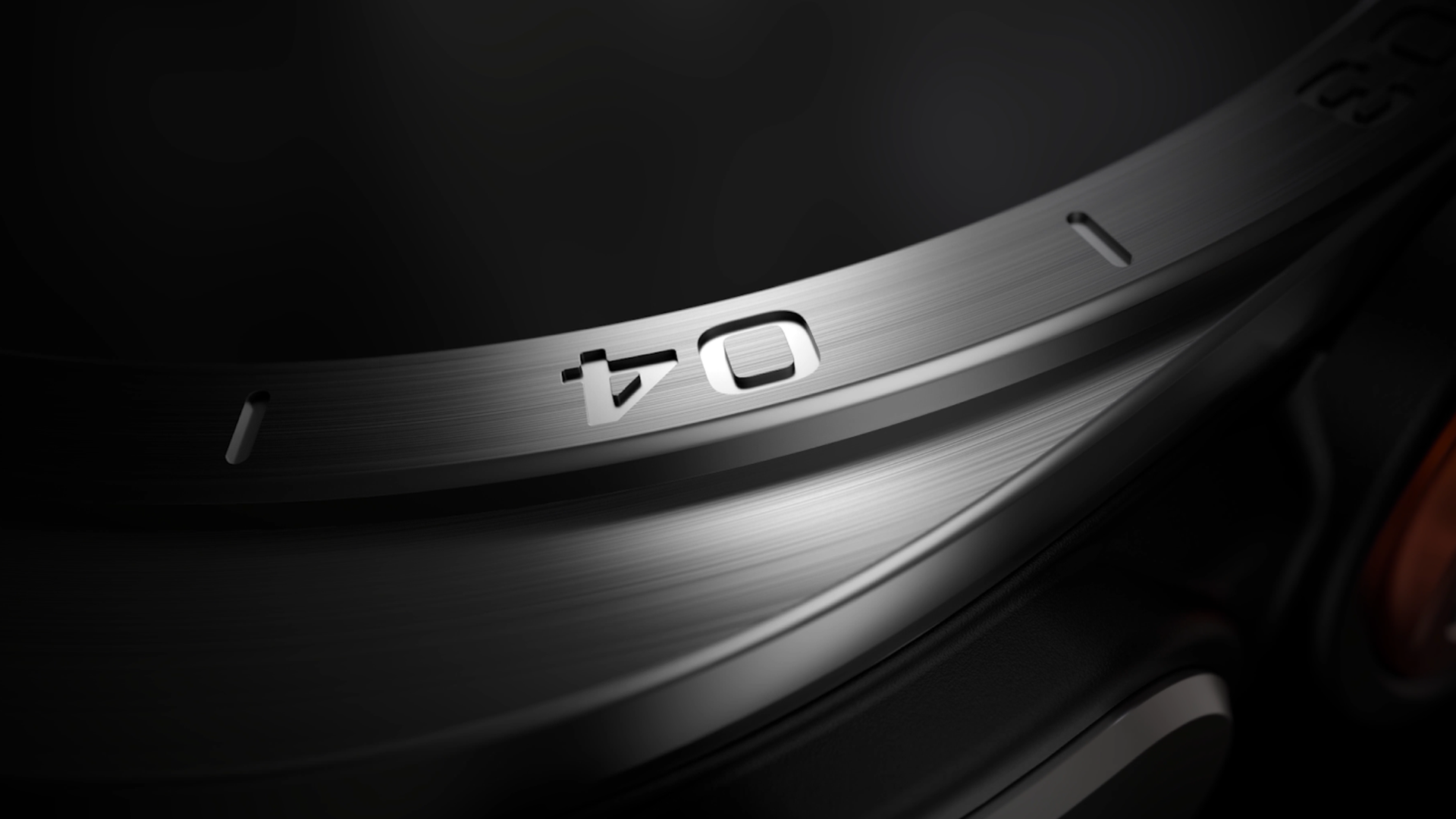 Close-up detail of Galaxy Watch Ultra2's precisely engraved numerical indices.