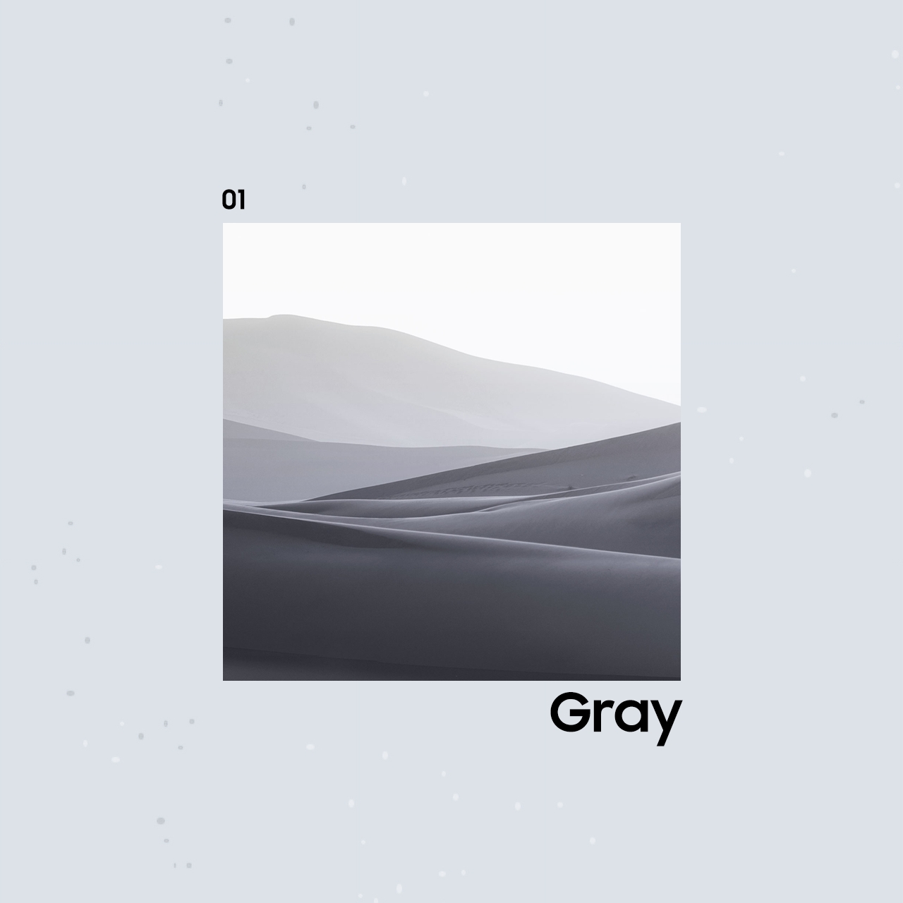 Images depicting the colors of consumer electronics supplies. First from left, a mountain ridge is centered over a gray color block. Second, an image of a lush forest over a green block. Third, an image of a grainy old rock wall on top of a brown color block.