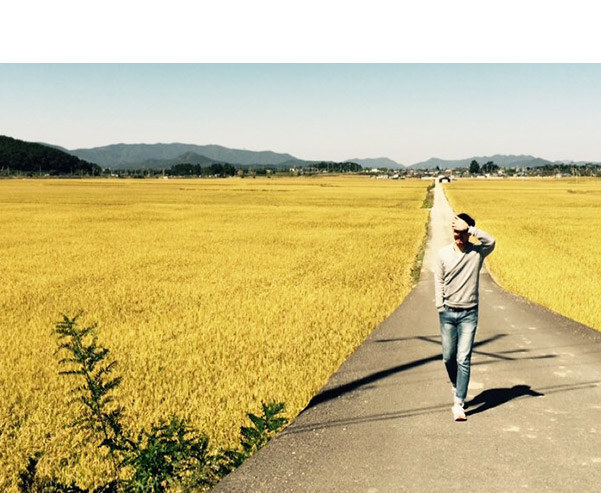 A man standing on the road.