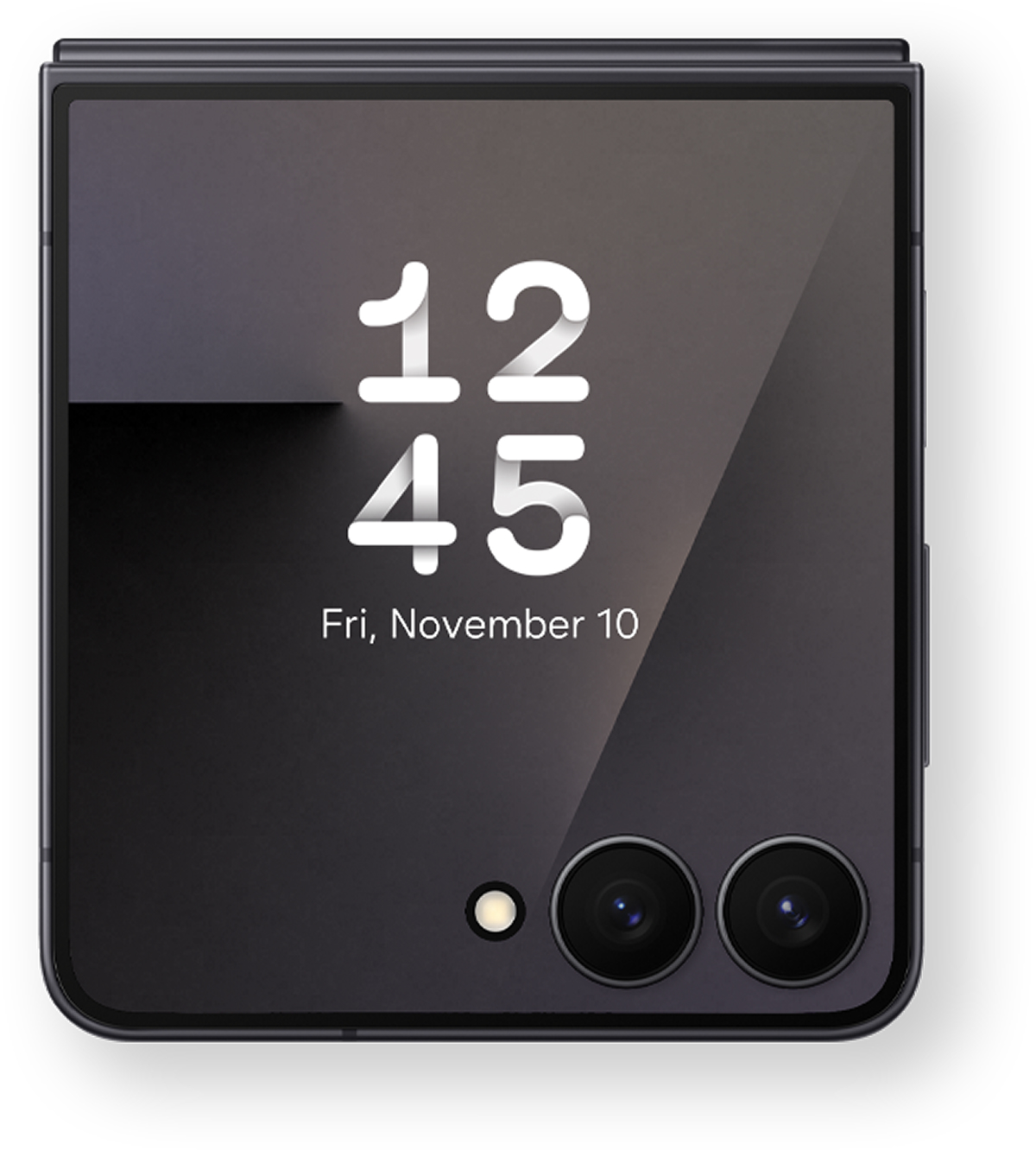 The wallpaper behind the watch face features a straight vertical line on the left and a diagonally falling shadow on the right, creating a sense of depth and dimensionality.