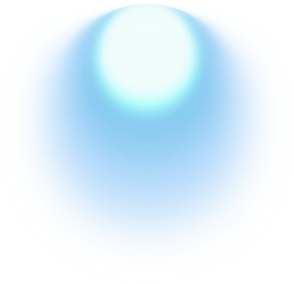 A soft sky-blue hue gathers at the center, radiating outward with a blue glow along the outer edges.