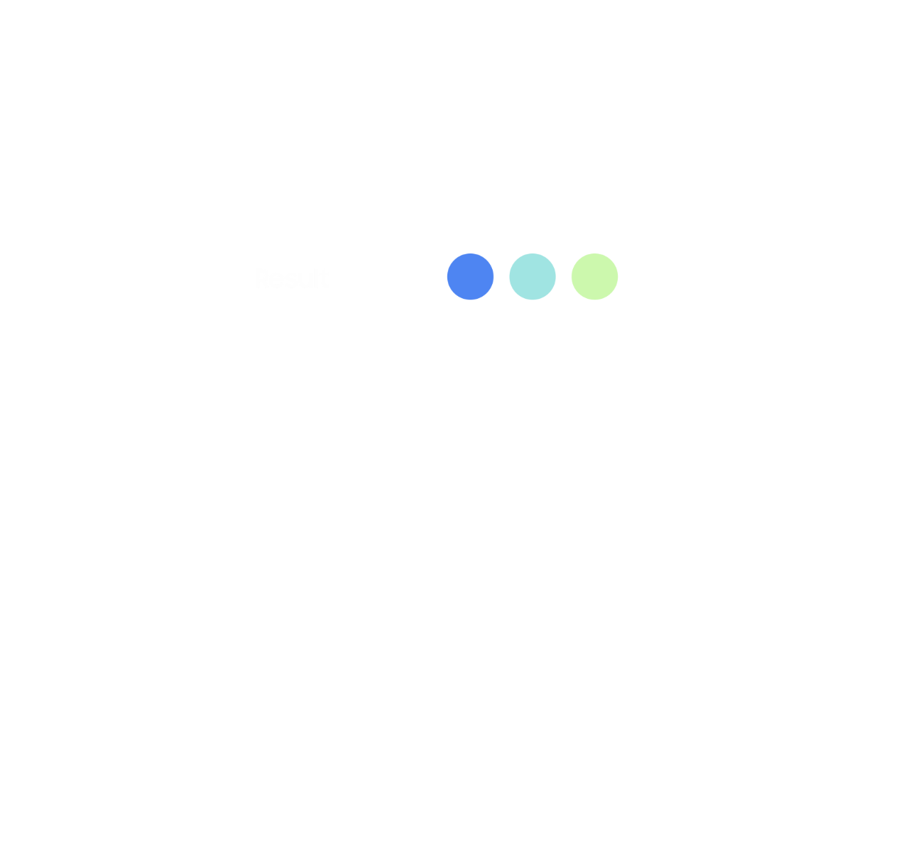 Each stage presents a distinct color palette. The 'Result' stage features shades of blue, sky blue, and a greenish hue blending sky blue and yellow. In the 'Input' stage, a deep blue shade is added to the 'Result' palette. The 'Processing' stage further expands the palette by introducing deep orange and yellow. Finally, the 'Entry' s the same l palette seen in the 'Result' stage.