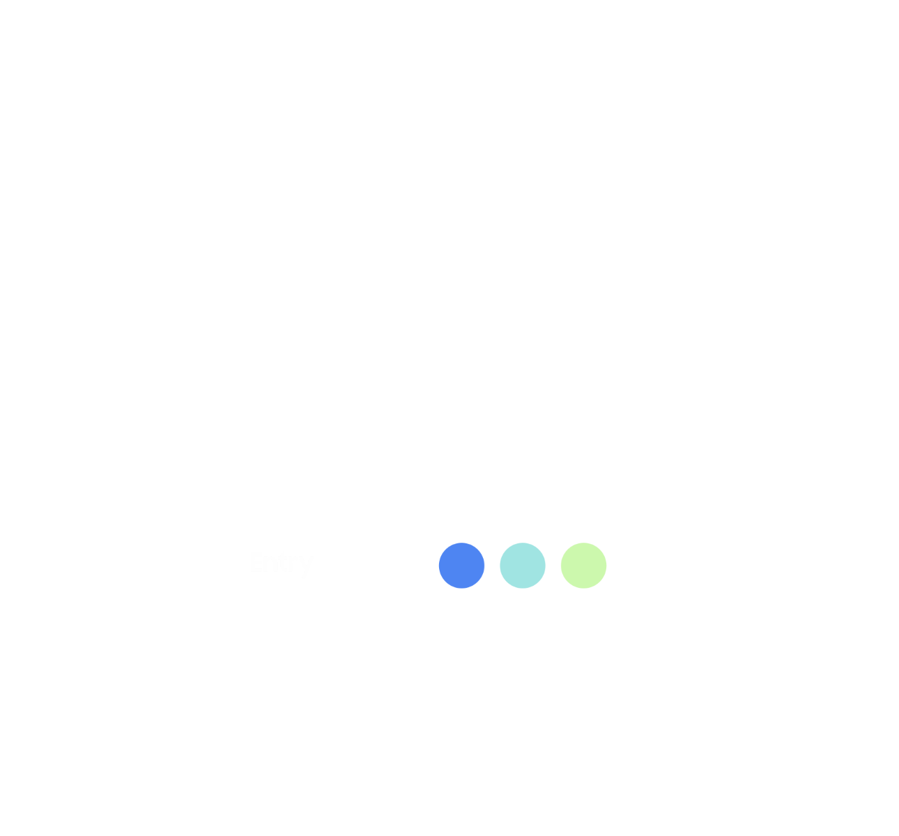 Each stage presents a distinct color palette. The 'Result' stage features shades of blue, sky blue, and a greenish hue blending sky blue and yellow. In the 'Input' stage, a deep blue shade is added to the 'Result' palette. The 'Processing' stage further expands the palette by introducing deep orange and yellow. Finally, the 'Entry' s the same l palette seen in the 'Result' stage.