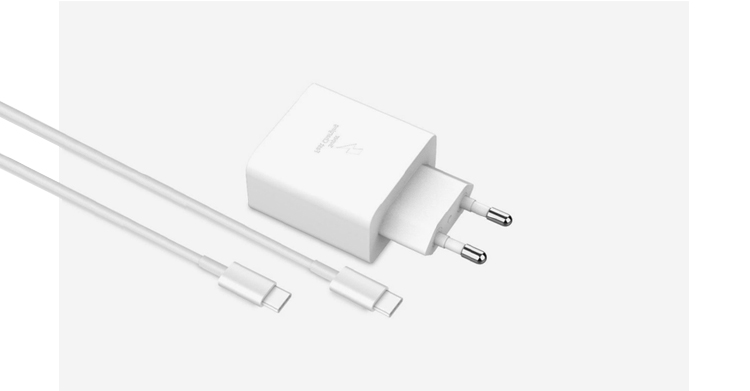 Two cuts are rolled. One cut is a thin and light package image of the Galaxy Book Pro series, and the other is a slim and compact adapter and cable image.