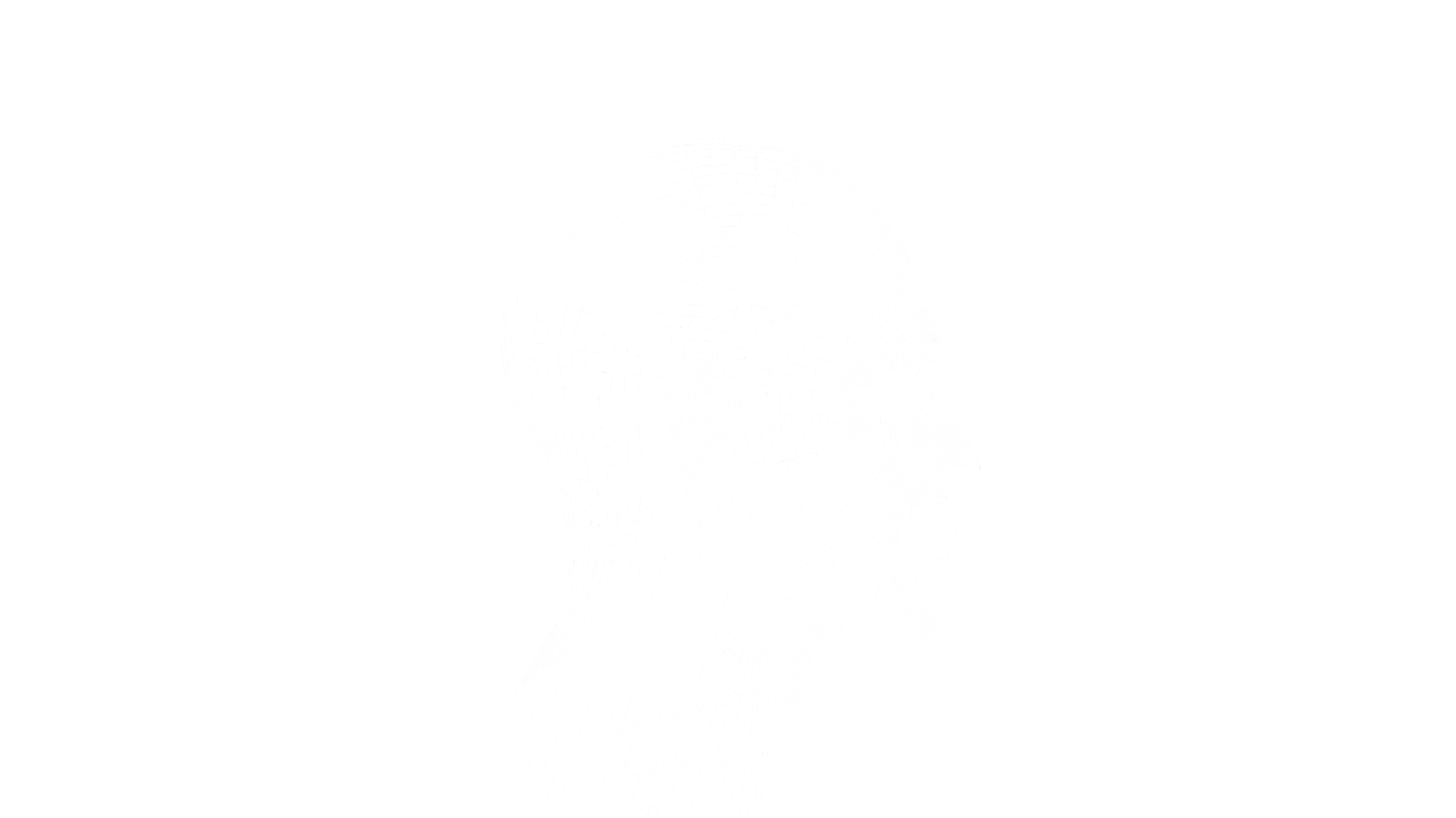 Mesh line image showing the side profile of a person’s head facing right