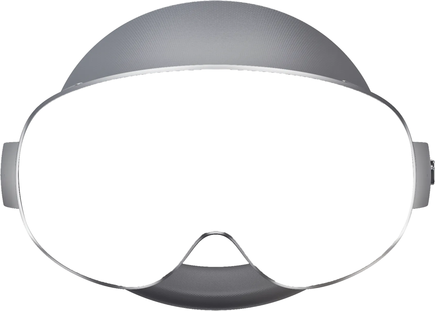 A Samsung XR device shaped like a fighter pilot helmet, with a cosmic space background reflected on the glass surface.