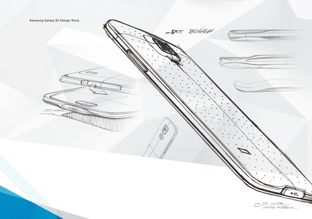 Design sketches of Samsung Galaxy S5.