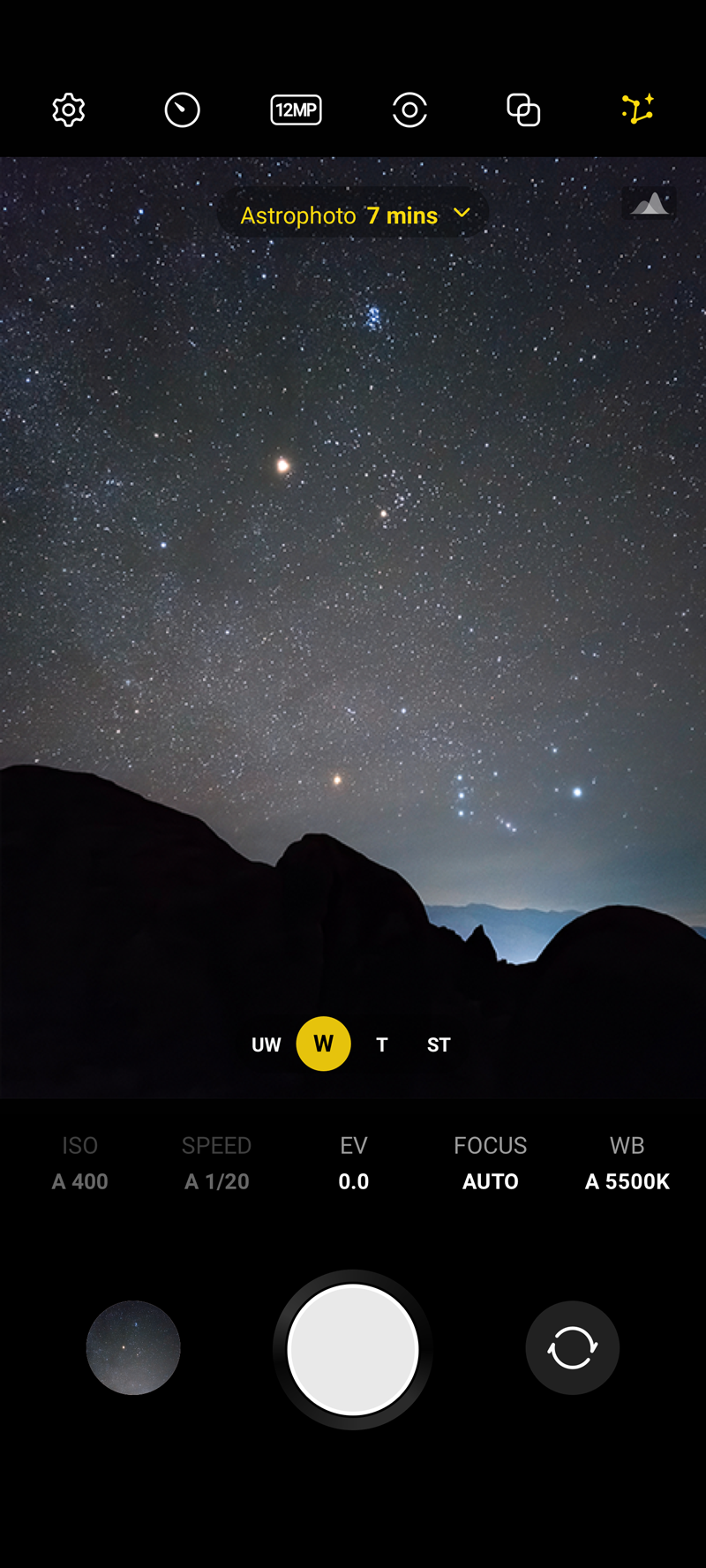 This image describes the astronomical photography using the Expert Low App.