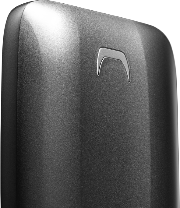 This is a close-up image of Samsung portable SSD X5.