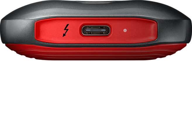 This is an image of Thunderbolt3 port of the Samsung portable SSD X5.