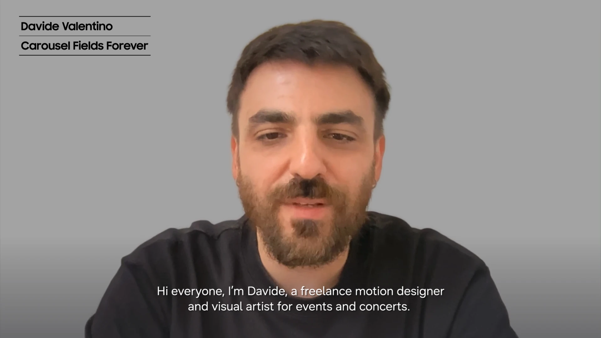 Thumbnail for an artist interview introducing Carousel Fields Forever by Davide Valentino.
