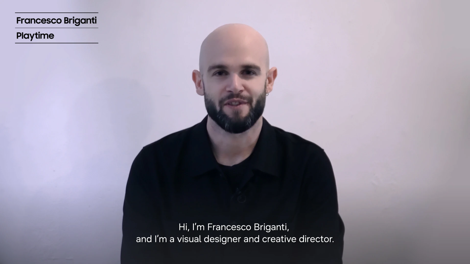 Thumbnail for an artist interview introducing PLAYTIME by Francesco Briganti.