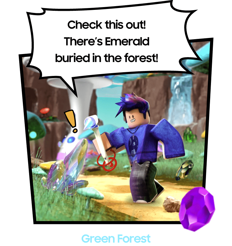 Image of the user digging ore in the Green Forest.
