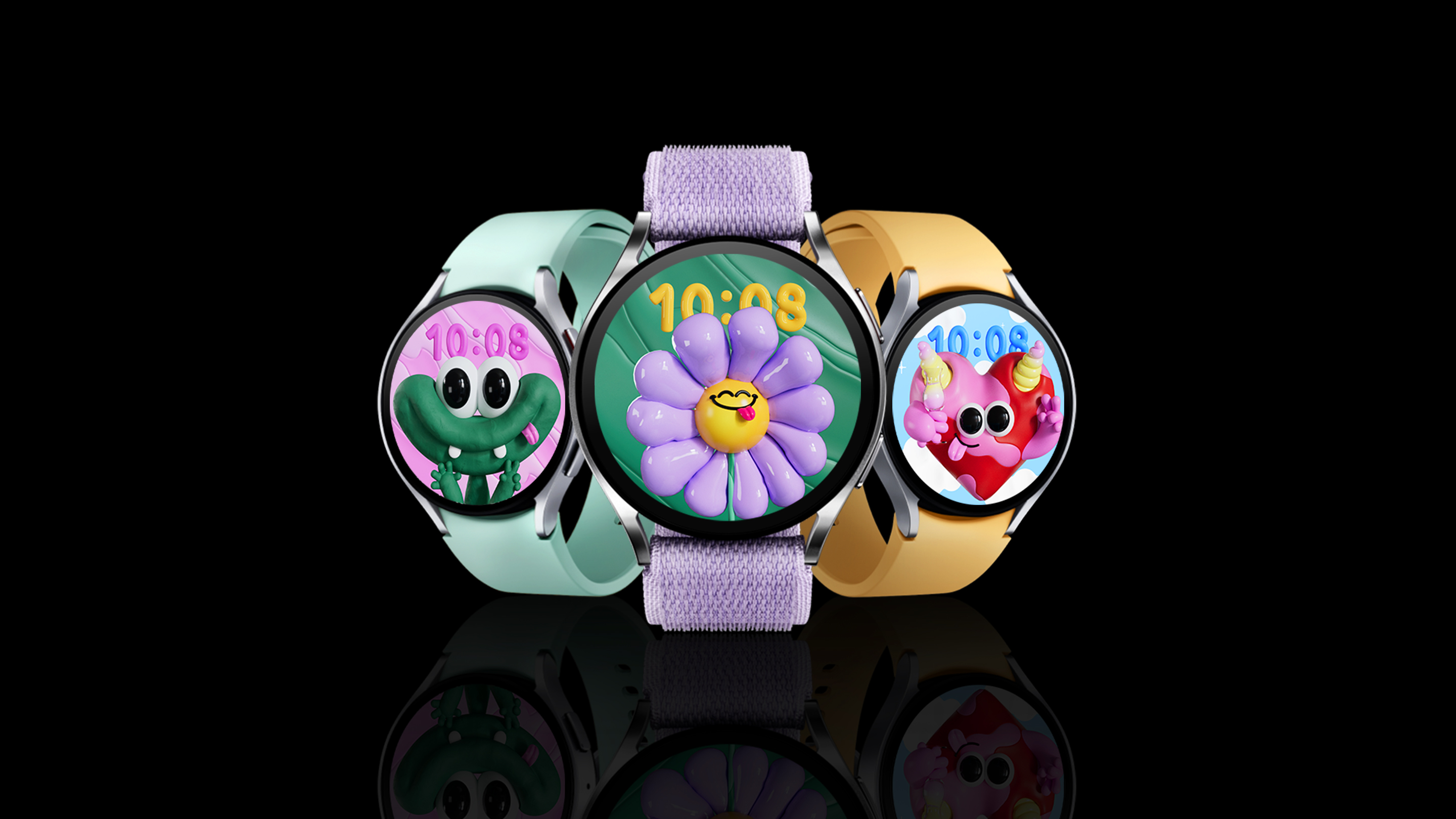 This is the key visual for the new Watch Face 「Funny Faces」 content.