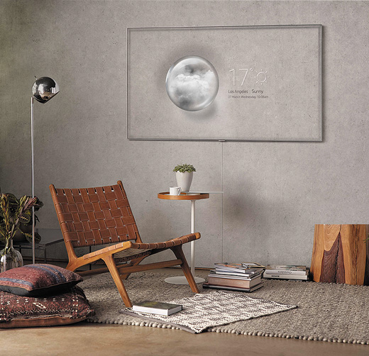 This is an image of the Samsung QLED TV hanging on the wall.