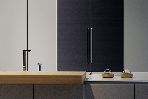 This is an image of the kitchen with the built-in refrigerator BRR9000M in it.