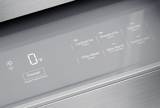 This is an image of the detailed control panel inside built-in refrigerator BRR9000M.