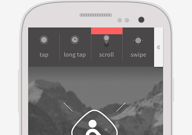 Moving the cursor to the top edge allows users to tap, scroll or swipe through their device.