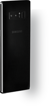 The black Samsung Galaxy Note 8 model.
