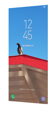 Two different lock screens are shown in order on the screen.