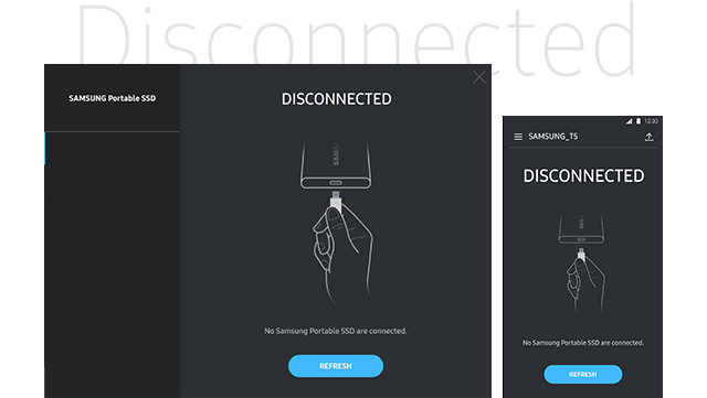 An image shows Samsung T5’s UX design.