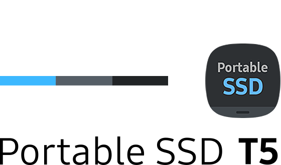 An image shows the font, color and icon of Samsung T5 UX design.