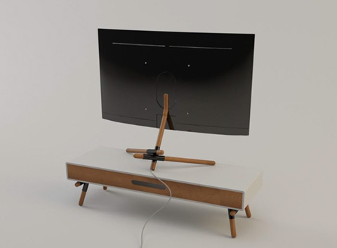 An image shows < Ppalli Ppalli Palitos > work which was selected as the shortlist in the competition contest of Samsung Electronics QLED TV stand.