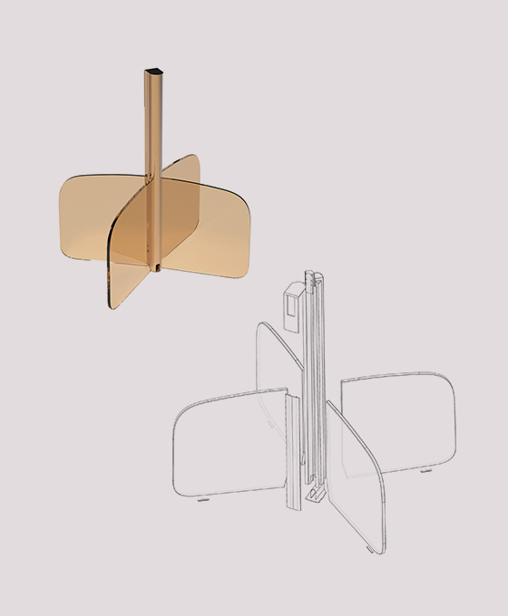 An image shows the sketch of < Butterfly > work which was selected as the finalist in the competition contest of Samsung Electronics QLED TV stand.