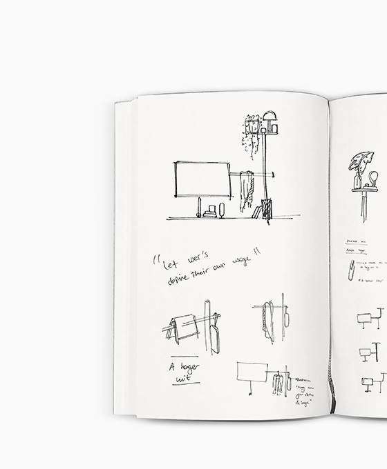 An image shows the sketch of <RoR> work which won the Samsung Electronics QLED TV Stand Competition contest.