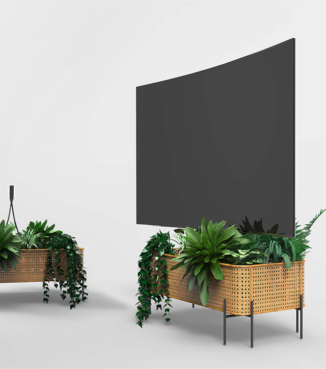 An image shows <PlantLife> work which was selected as the finalist in the competition contest of Samsung Electronics QLED TV stand.