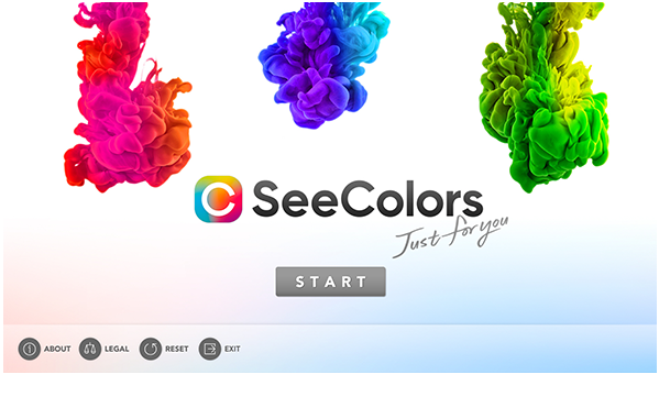 Screen of Seecolors app on a smart TV.