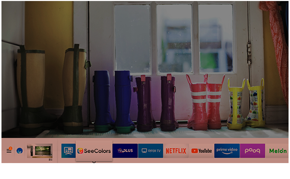 Screen of Seecolors app on a smart TV.