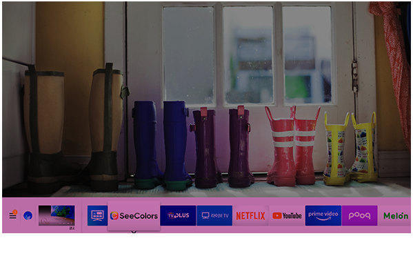 Screen of Seecolors app on a smart TV.