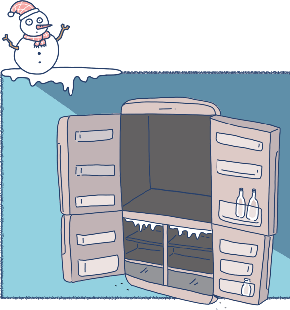 This is a drawing of the empty fridge.