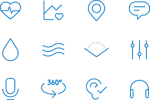 An image shows icon graphics used in Samsung wearable package design.
