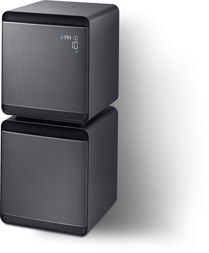 2대의 모듈형 큐브가 연결되어 있습니다.