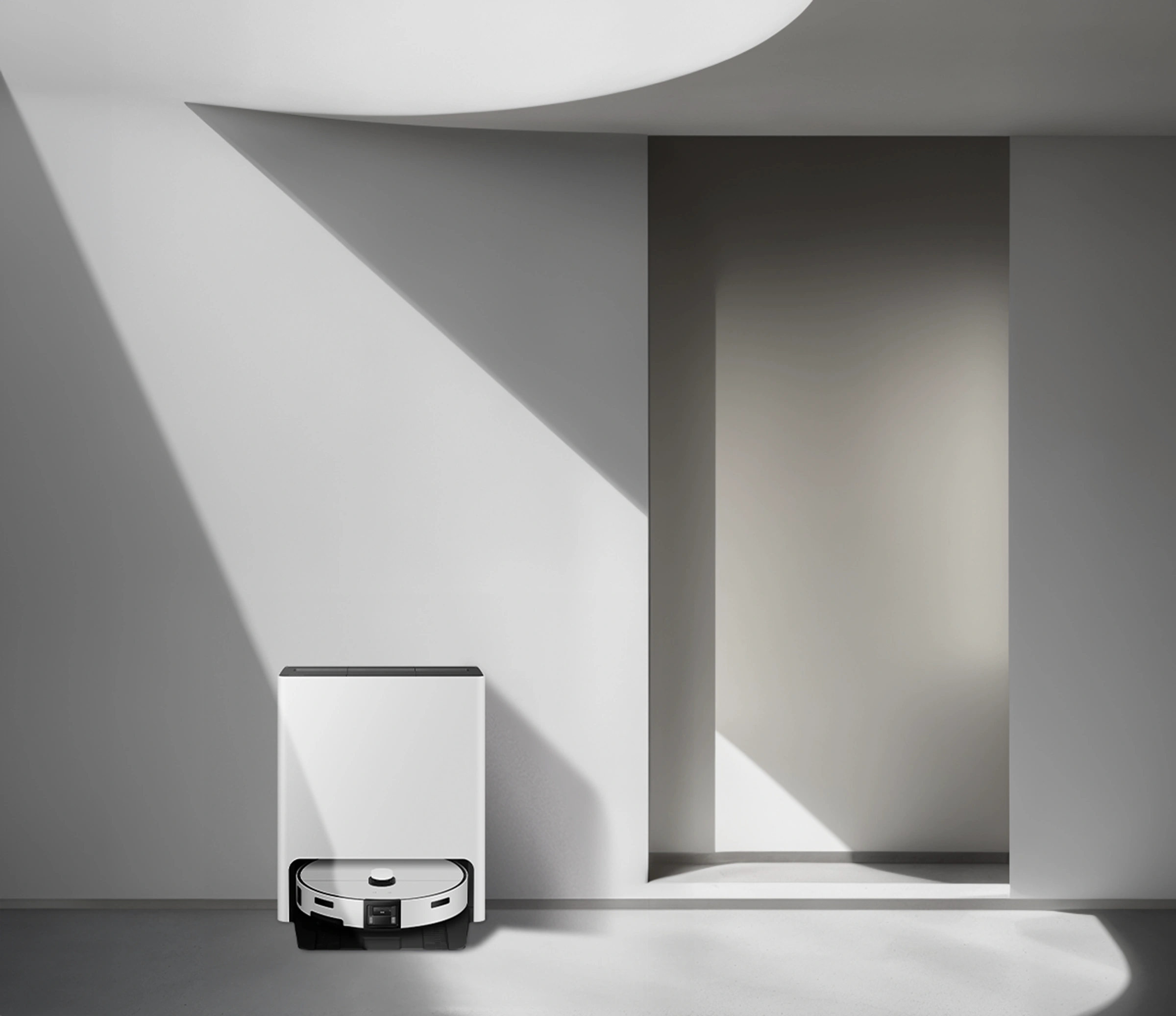 천장에서 원형의 빛이 퍼져 나오는 콘셉트 이미지.