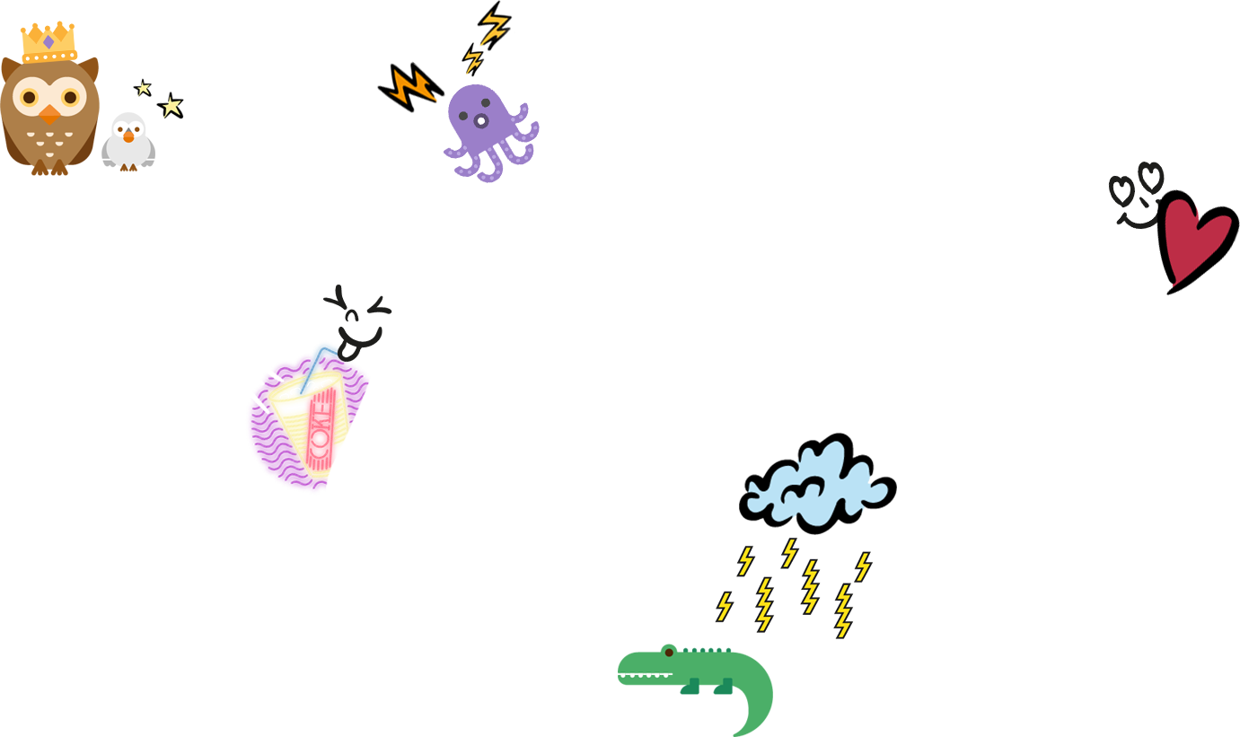 삼성전자 갤럭시 노트8에 전화가 오고 있고, 그 주위로 다양한 스티커들이 붙어 있습니다.