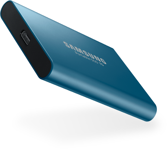 삼성전자 SSD 메모리 T5 블루 모델입니다.