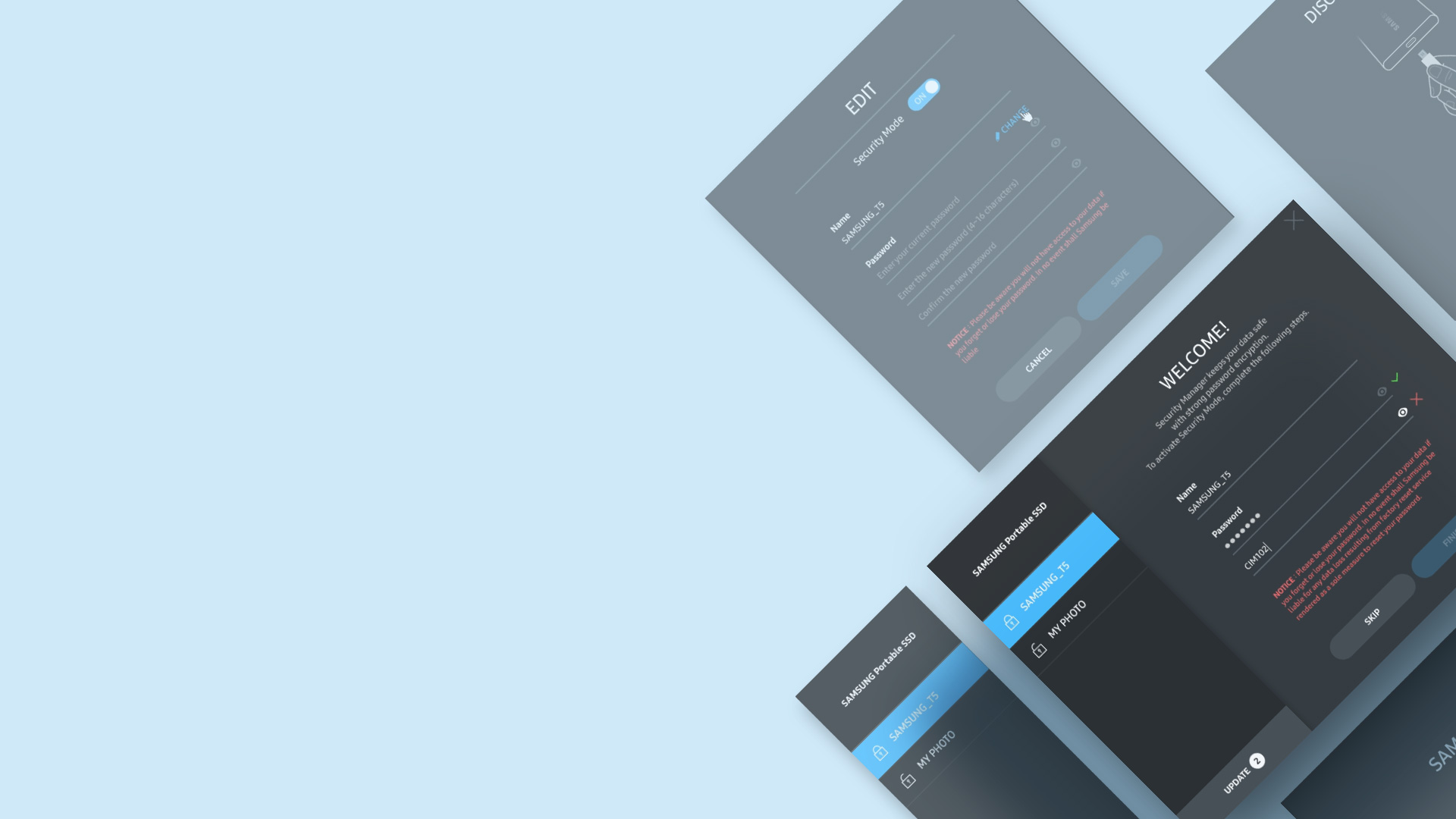 삼성전자 T5의 UX 디자인입니다.