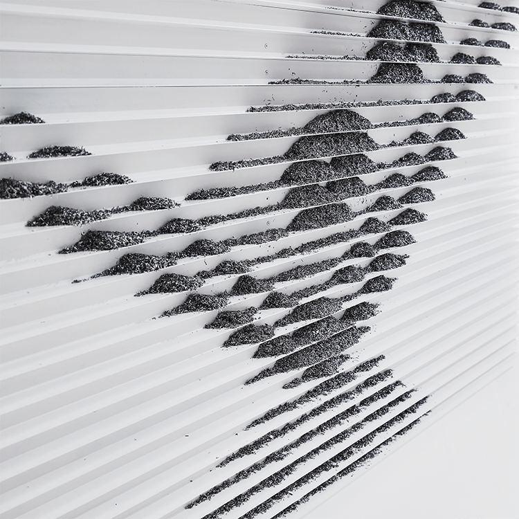 알루미늄 부산물로 제작된 ‘The Footprint’의 디테일 컷입니다.