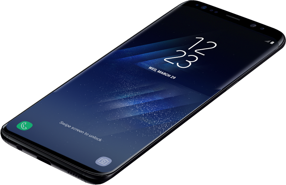 GUI와 외관이 자연스럽게 어울리는 갤럭시 S8의 이미지