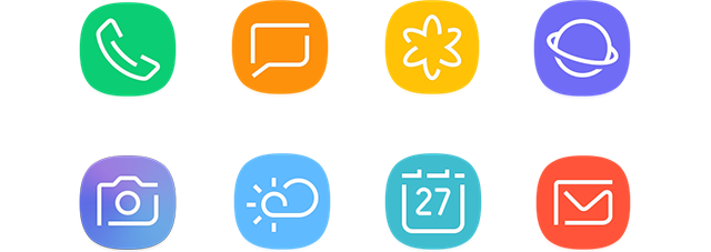 아이콘에 적용된 Meaningful 컬러